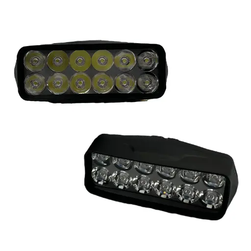 [E12SLIM] Faro con 12 LED con carcaza negra (par)