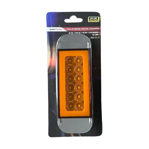 Plafón direccional de 12 LED con GLO y borde cromado 