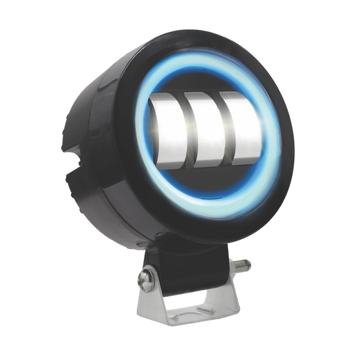 Faro LED redondo con 3 lupas y ojo de ángel de color (amarillo, azul y rojo)