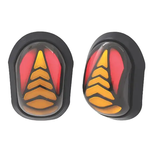 [RS-DIR-0027Y] Direccional LED secuencial tipo fuego serpiente ámbar/rojo