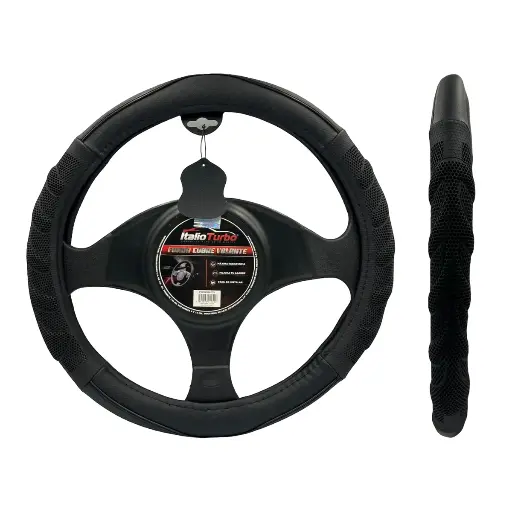 [FVO223BK] Funda cubrevolante premium con detalle y textura en negro
