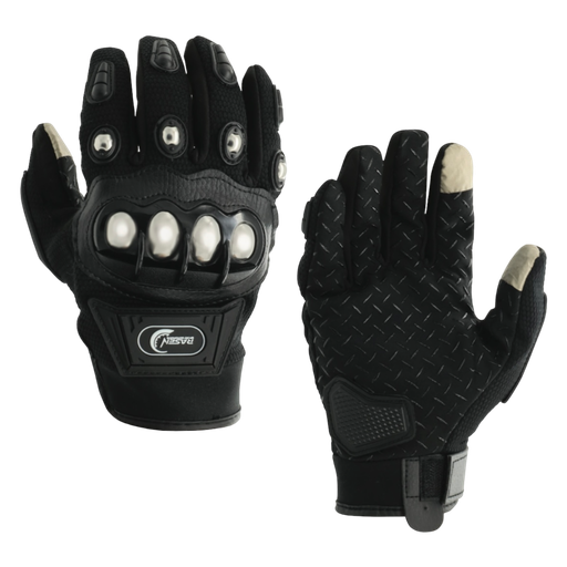 Guante vinipiel con protección de acero en puños y dos dedos touch (XL y XXL)