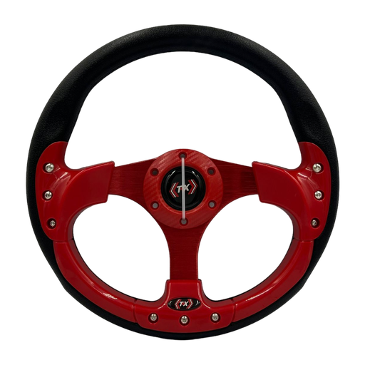 [VOL-608R] Volante deportivo con detalle en rojo