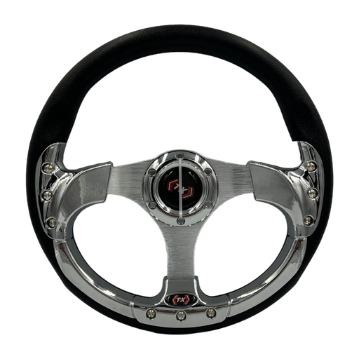 [VOL-608N] Volante deportivo con detalle cromo