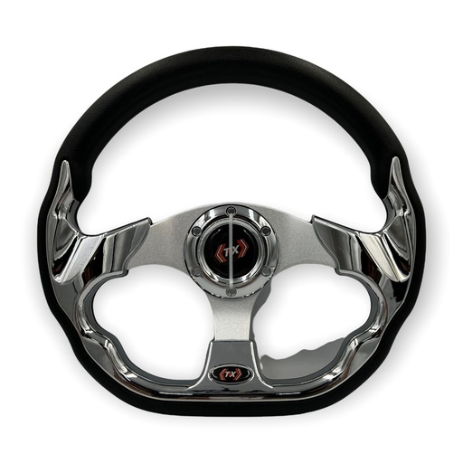 [VOL-823CS] Volante deportivo tipo "D" cromado