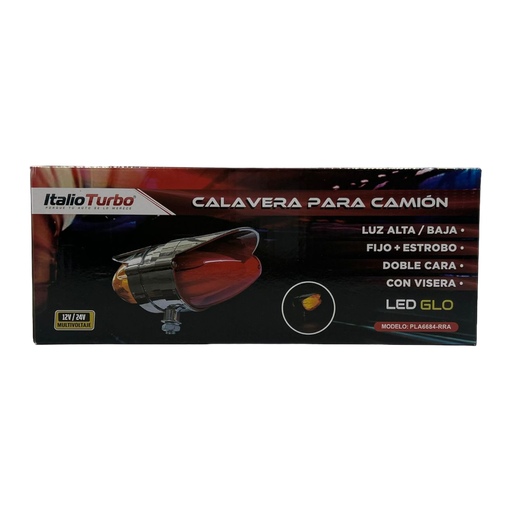 [PLA6684-RRA] Plafón direccional para camión punta redonda con visera doble cara bicolor 