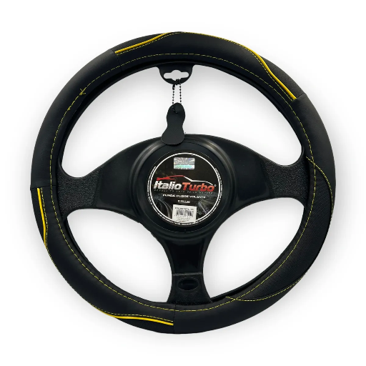 [FVO202BKYL-TFI] Funda cubre volante de vinipiel con relieve y detalle rosa 