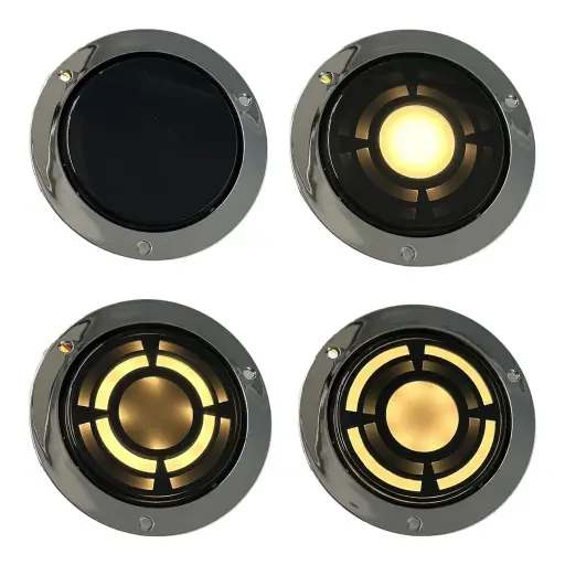 [PLA5556W] Plafón de 4" bicolor mica humo con funciones blanco