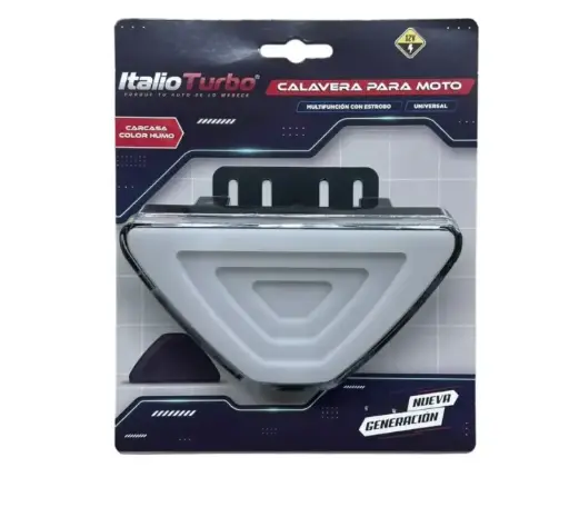 [PLAM08RY] Calavera rojo/ámbar para moto con multifunciones