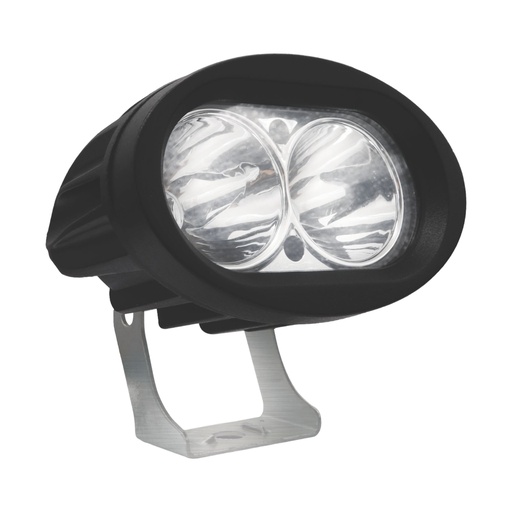 [RS-LED-13034W] Faro de 2 LED'S tipo celda ovalado con luz alta, baja y estrobo