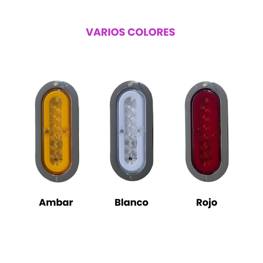 Plafón ovalado de 9 LED con GLO función alta, baja y estrobo