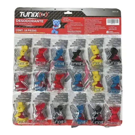 [DEO-01] Exhibidor de aromatizante tipo animalitos de 18 piezas surtido