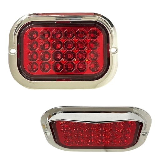 [PLA6702R] Plafón rectangular de 24 LED con visera cromada 