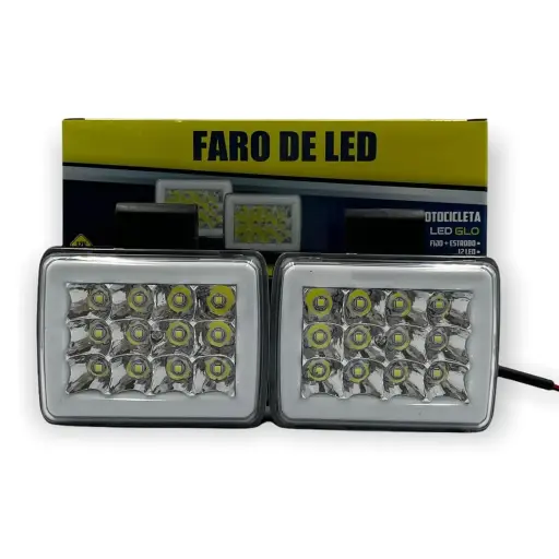 Faro de 12 LED luz blanca y aro GLO de color