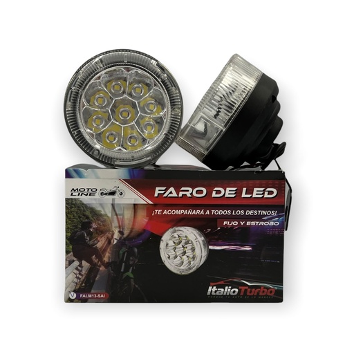 [FALM13-SAI] Faro LED para moto transparente con cuartos RGB