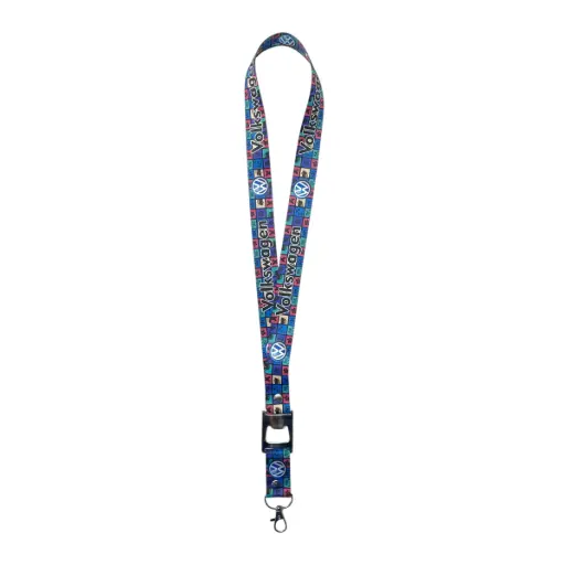 [LNY-VOLKSWAGEN3] Lanyard con destapador VW Arlequin azul