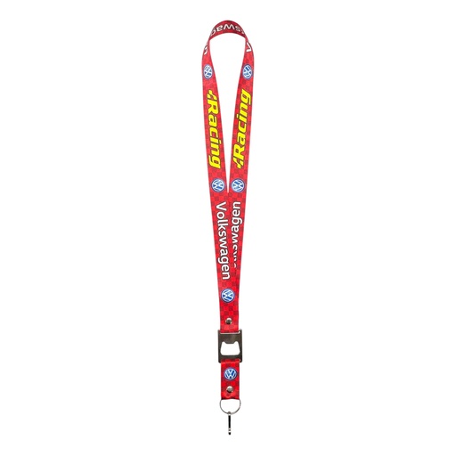 [LNY-VOLKSWAGEN1] Lanyard con destapador VW Racing rojo