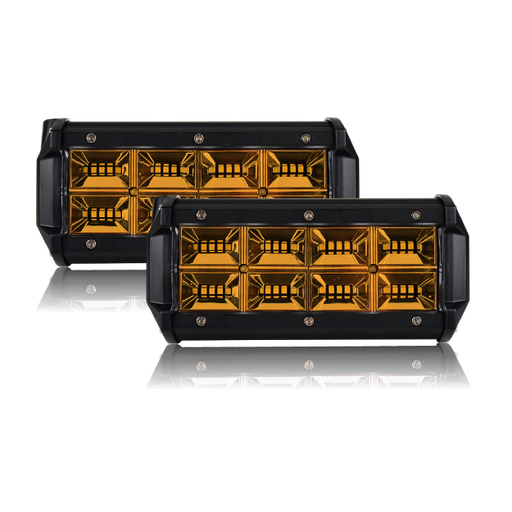 [FAL73FY-SAI] Faro de 24 LED rectangular con mica ámbar (par)