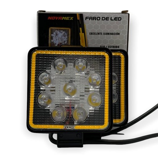 Faro LED con luz blanca y aro de color