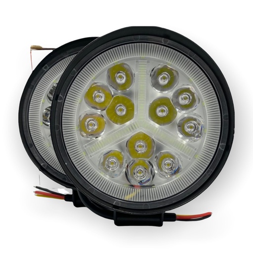 Faro LED redondo con arillo y tribal de gel