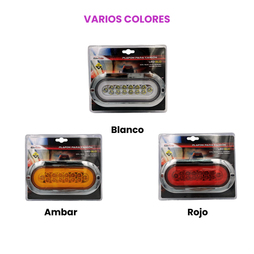 Plafón multivoltaje ovalado con arillo de gel con estrobo