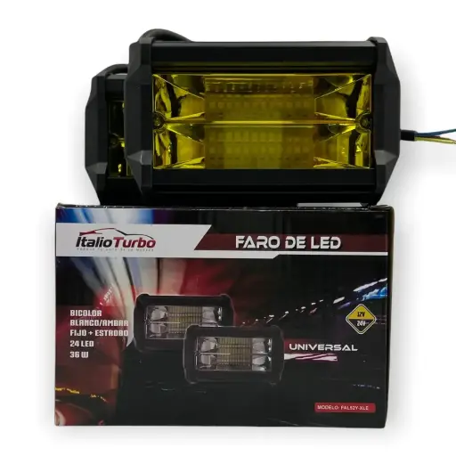 [FAL52Y] Faro de 12 LED rectangular ámbar