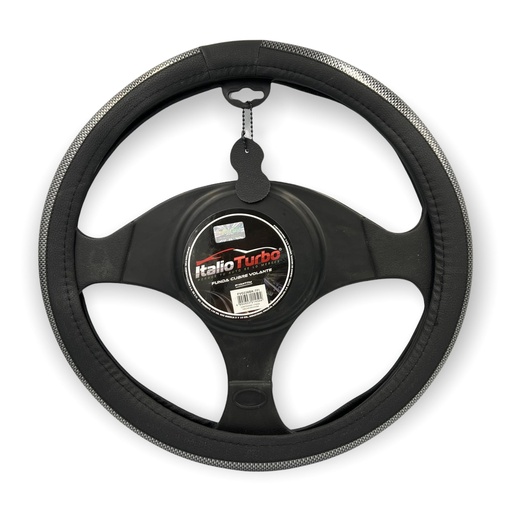 [FVO236BK-TFI] Funda cubrevolante de vinipiel negro y carbono