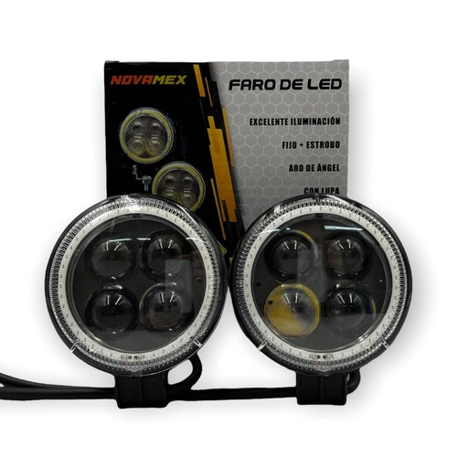 Faro LED de 3" con lupas y arillo de color