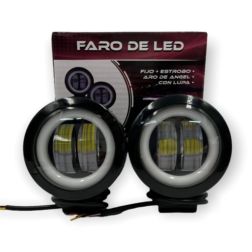 Faro LED redondo con aro de gel