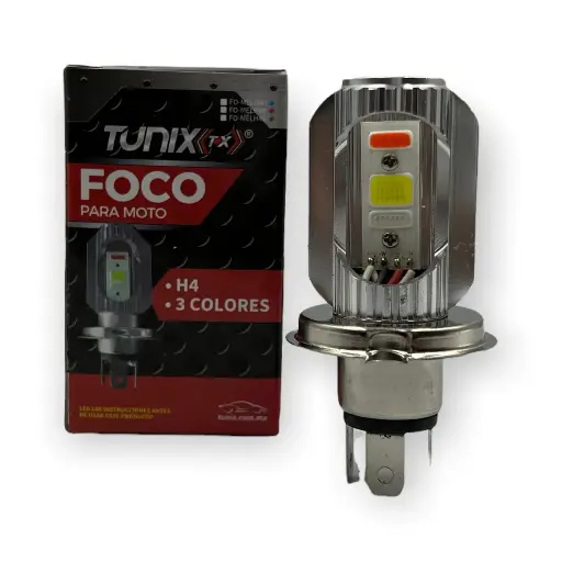 [FO-MELH4S] Foco H4 tricolor con carcasa de color plata