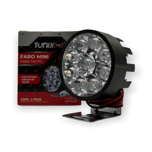 [FA-MMLHR9NCY] Faro de 9 LED carcaza negra luz bicolor (blanco/ámbar)
