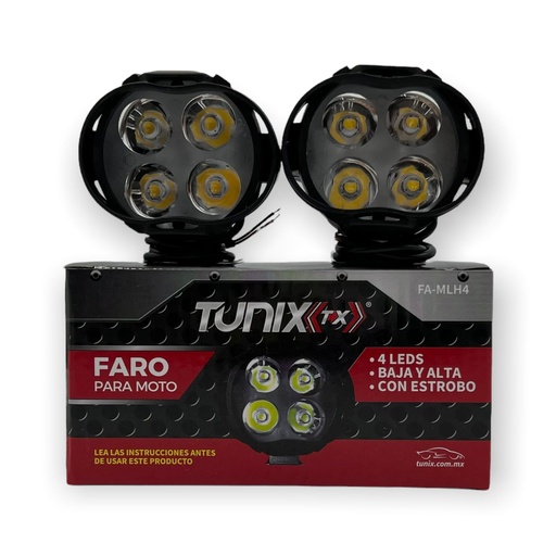 [FA-MLH4] Par de faro para moto de 4 LED 