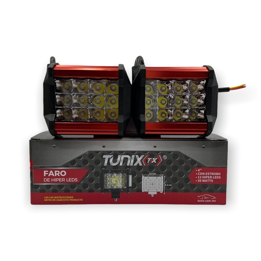 Faro de 12 LED carcaza de color