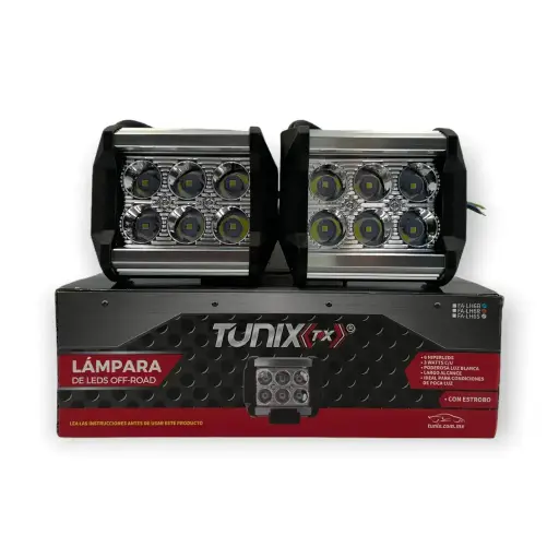 [FA-LH6S] Faro tipo C de 6 LED con carcaza de color plata 