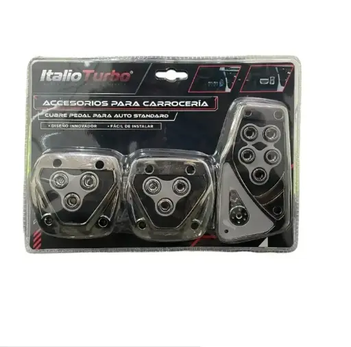 [PED001SL / PED-4300S] Cubrepedal plata combinado cromo con hule estándar