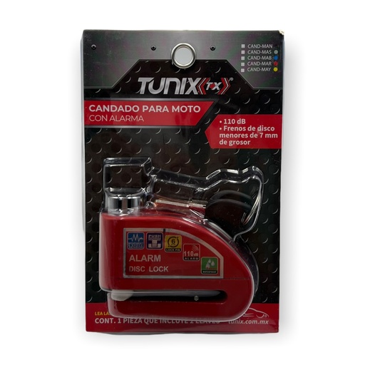 Candado para disco de moto con alarma
