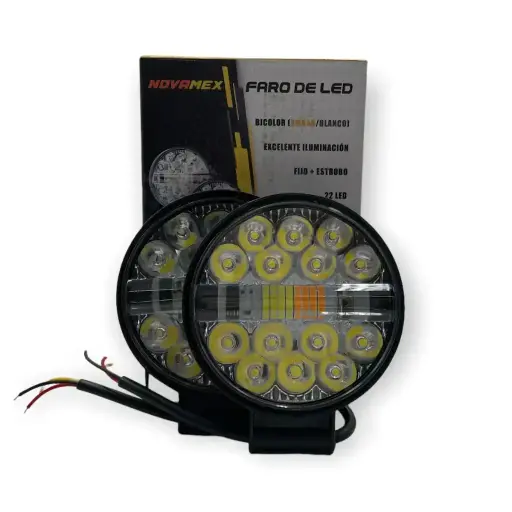 [FAL122WY-SAI] Faro redondo blanco/ámbar de 22 LED con función bicolor