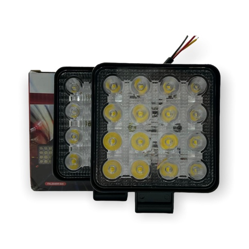 [FAL8048W-SAI] Faro cuadrado multivoltaje de 16 LED función fijo + estrobo