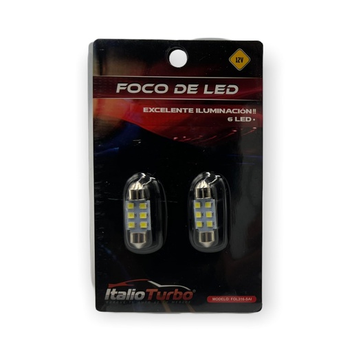 Foco LED tipo fusible medidas disponibles