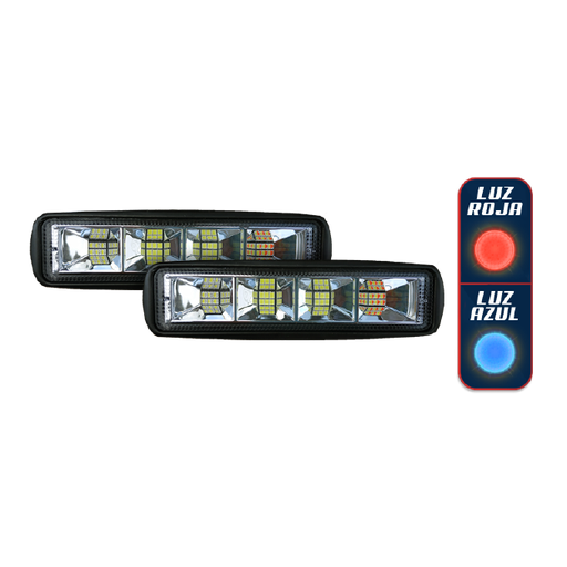 [FAL60150RBL-SAI] Barra LED de paneles con cuartos código patrulla