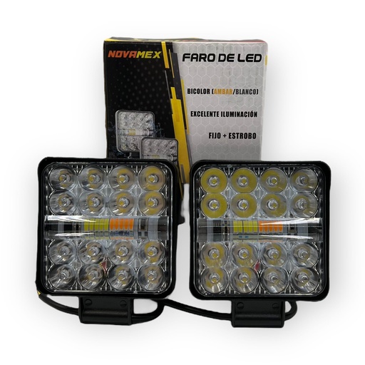Faro de 24 LED cuadrado luz blanca y funciones 