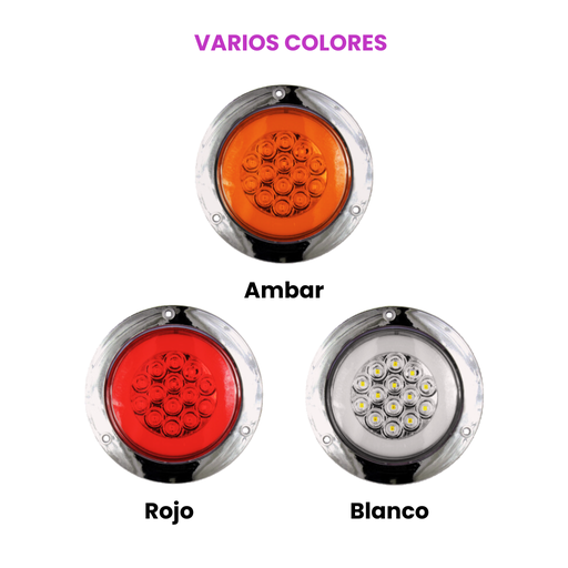 Plafón multivoltaje redondo con 14 LED y GLO