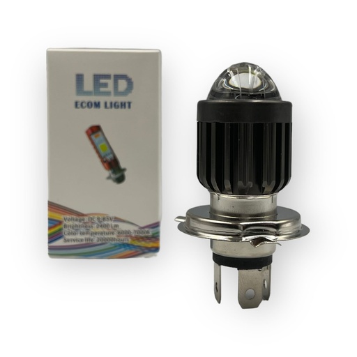 [FO-MLLH4CY] Foco H4 para moto con lupa bicolor 