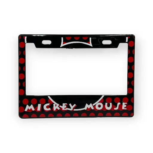 [PFM-MICKEY] Portaplaca flexible para moto Mickey rojo