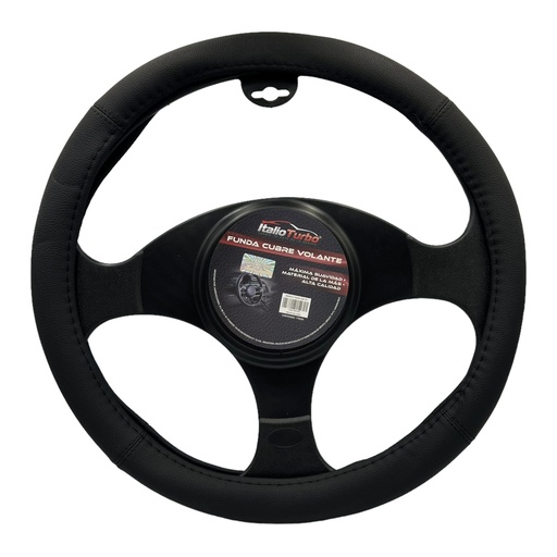 [FVOP01LBK-TFI] Funda cubrevolante de piel para camioneta color negro liso