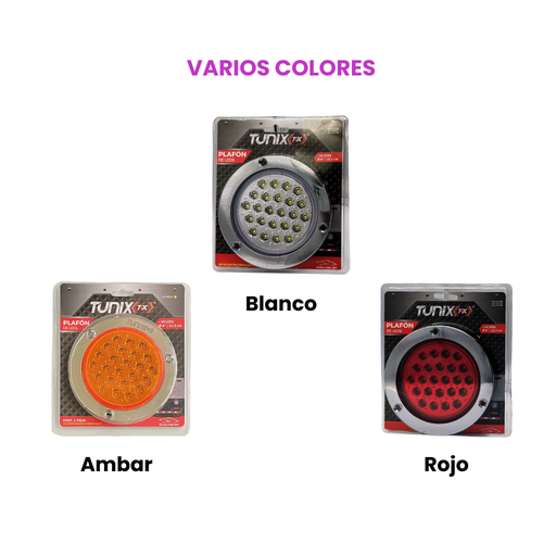 Plafón multivoltaje redondo universal de 24 LED