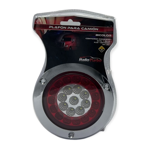 [PLA6666C/WHR] Plafón para camión bicolor con blanco base cromada