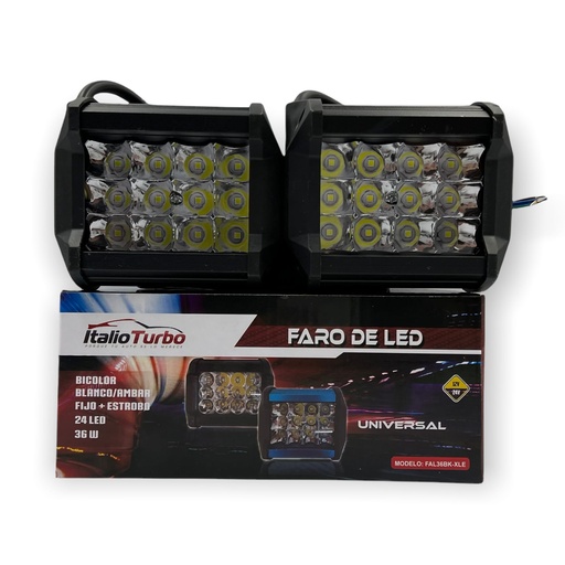 [FAL36BK-SAI] Faro de 12 LED con carcaza negra