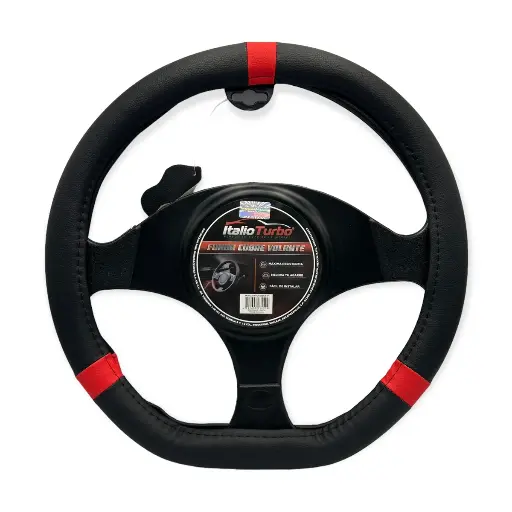 [FVOG40BKR-TFI] Cubrevolante tipo "D" con detalles en color rojo