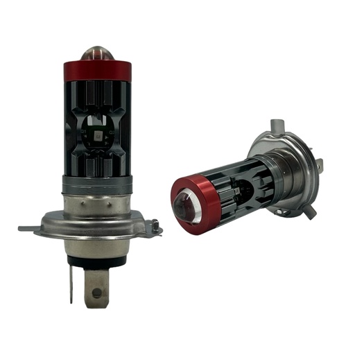 [RS-FDEL-5050Y-W] Foco H4 con lupa luz blanco / ámbar y luz lateral azul pieza